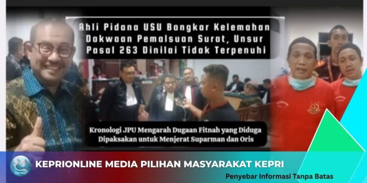 Ahli Pidana USU Bongkar Kelemahan Dakwaan Pemalsuan Surat, Unsur Pasal 263 Dinilai Tidak Terpenuhi