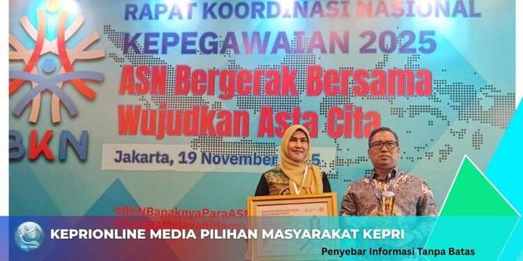 Pemprov Kepri Terbaik Kedua Inovasi Pengelolaan Kepegawaian Tingkat Nasional tahun 2025