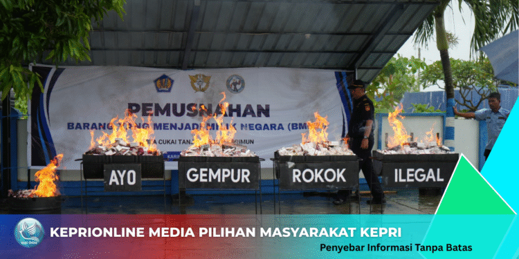 Bea Cukai Karimun Musnahkan Ratusan Ribu Rokok Ilegal, Kerugian Negara Ratusan Juta