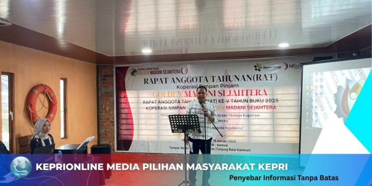 Dinas Perdagangan, Koperasi, UKM dan ESDM Karimun Apresiasi Pelaksanaan RAT KSP Golden Madani Sejahtera Tahun 2026