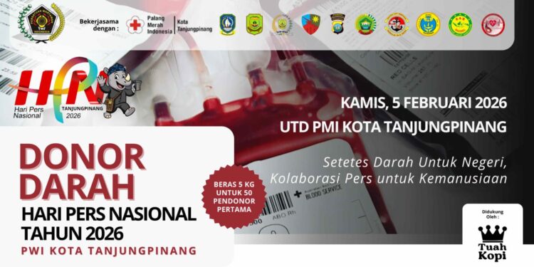 PWI Tanjungpinang Gelar Donor Darah HPN 2026