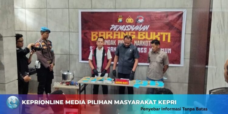 Polres Karimun Bongkar 14 Kasus Narkoba dan 17 Tersangka Diamankan