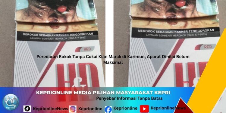 Peredaran Rokok Tanpa Cukai Kian Marak di Karimun, Aparat Dinilai Belum Maksimal