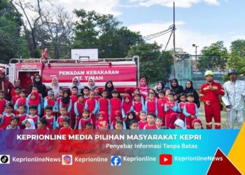 PT TIMAH Edukasi Bahaya Kebakaran kepada Puluhan Siswa TK di Kundur Utara