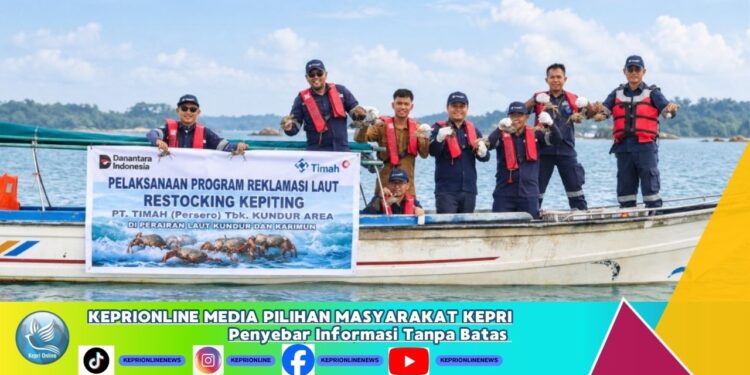 PT TIMAH Kembali Restocking 1.000 Kepiting Bakau di Kundur